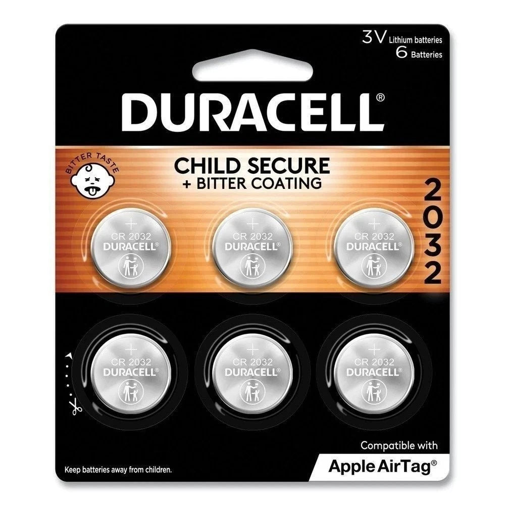 Duracell CR2032 3V Lithium Battery Child Safety Features 6 Count Pack Exp. 2033