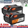 2pack For Ridgid R840085 8.0Ah Li-ion Battery Rigid 18 Volt R840087 Power Tools