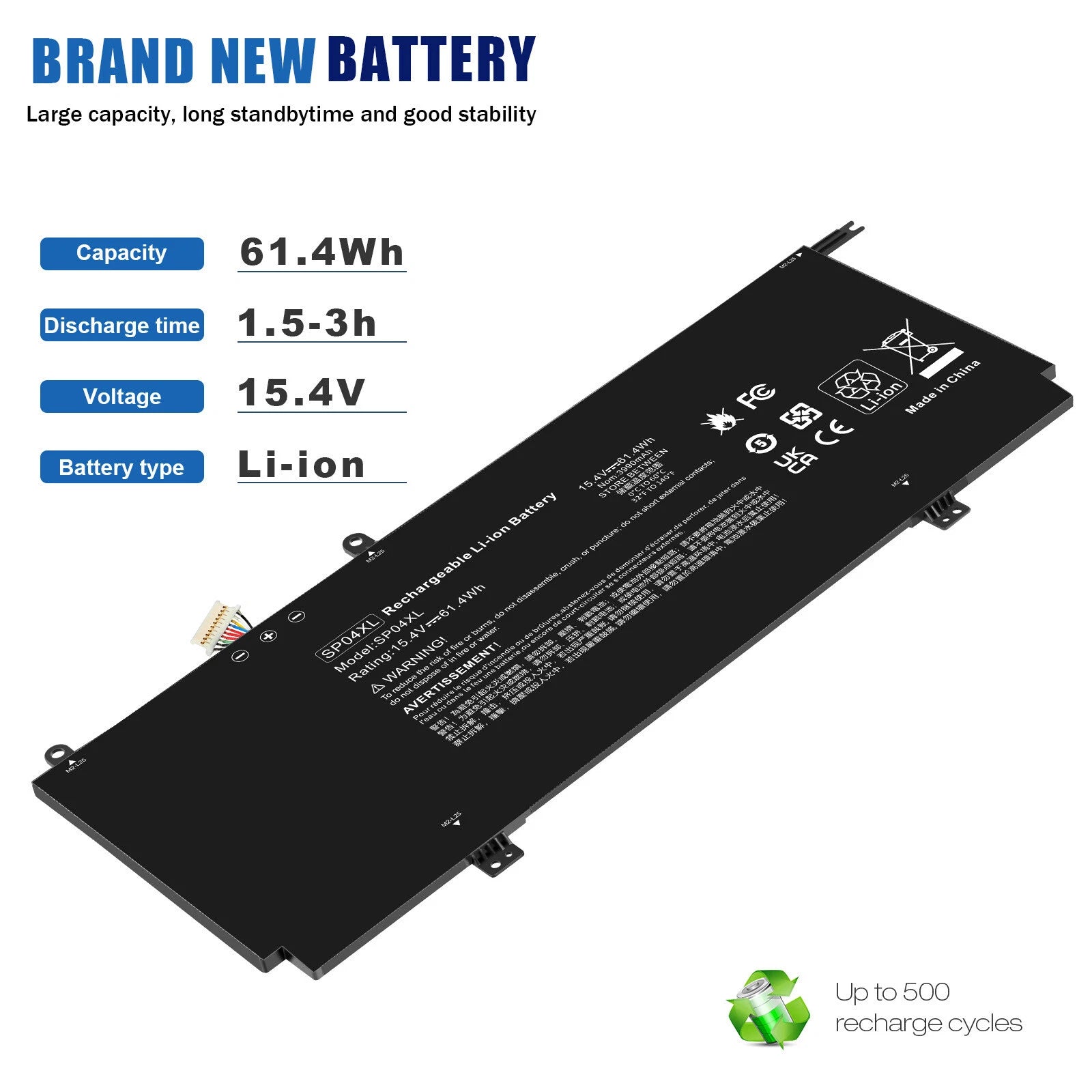 SP04XL Battery for HP Spectre X360 13-AP 13-AP0013DX HSTNN-IB8R L28764-005 61Wh