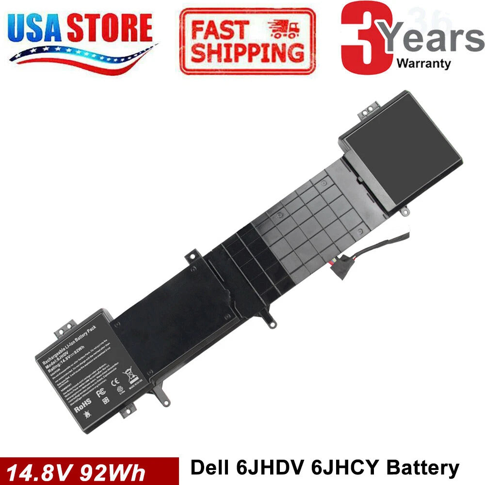 For Dell Alienware 17 R2 R3 14.8V 92Wh 8 Cell Laptop Battery 6JHDV FAST