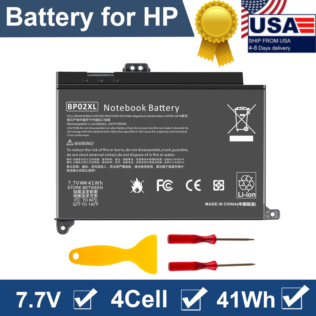 41Wh BP02XL Laptop Battery for HP Pavilion PC 15-AU018WM HSTNN-UB7B HSTNN-LB7H
