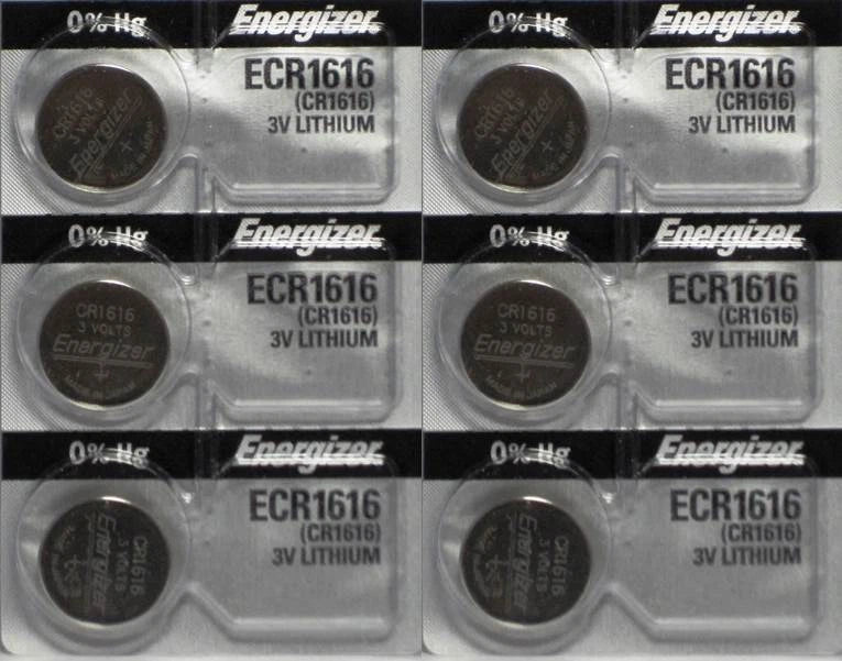 6 Pcs CR1616 Energizer battery CR 1616 batteries