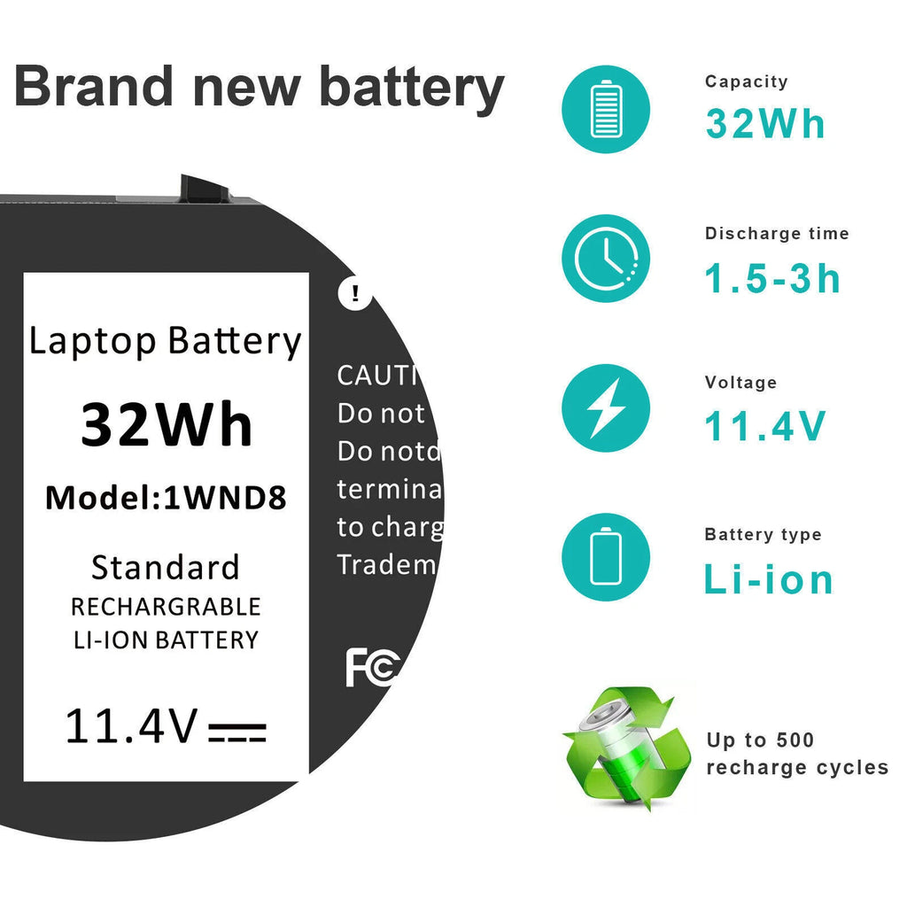 J0PGR JOPGR 1WND8 Battery for Dell Latitude 5285 5290 2-in-1 Series FTH6F 0RDYCT