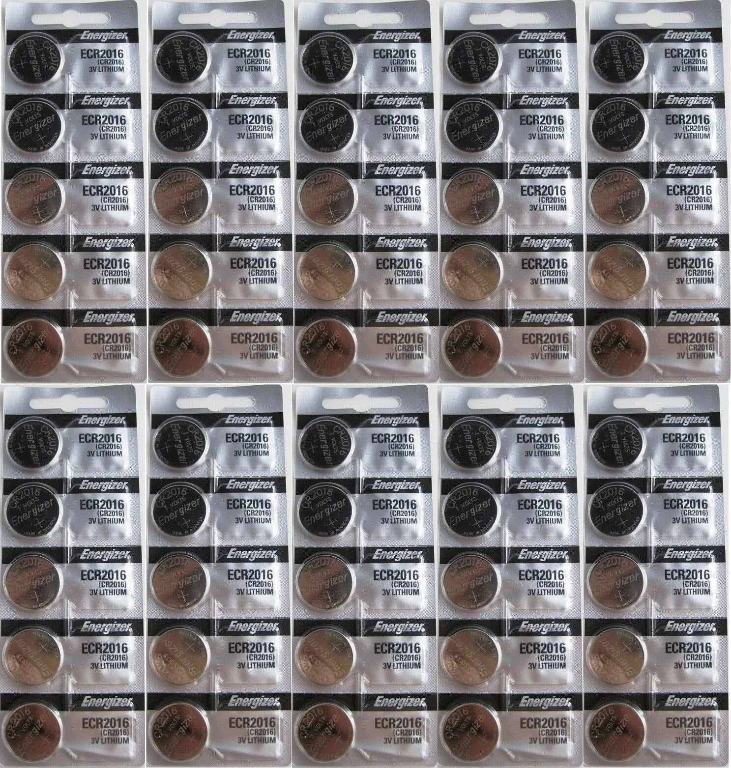 50 NEW ENERGIZER CR2016 CR 2016 BL DL2016 ECR 2016 3v LITHIUM Batteries Exp 2032