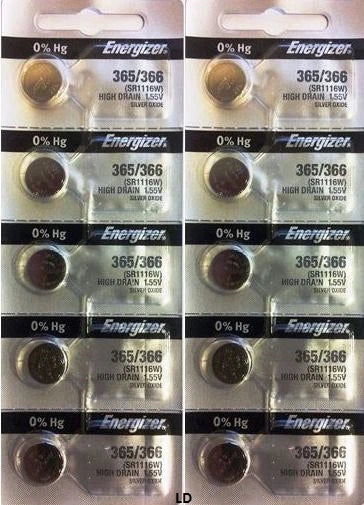 ENERGIZER 365/366 SR1116W (2 piece) SR1116 BATTERY NEW SEALED Authorize Seller