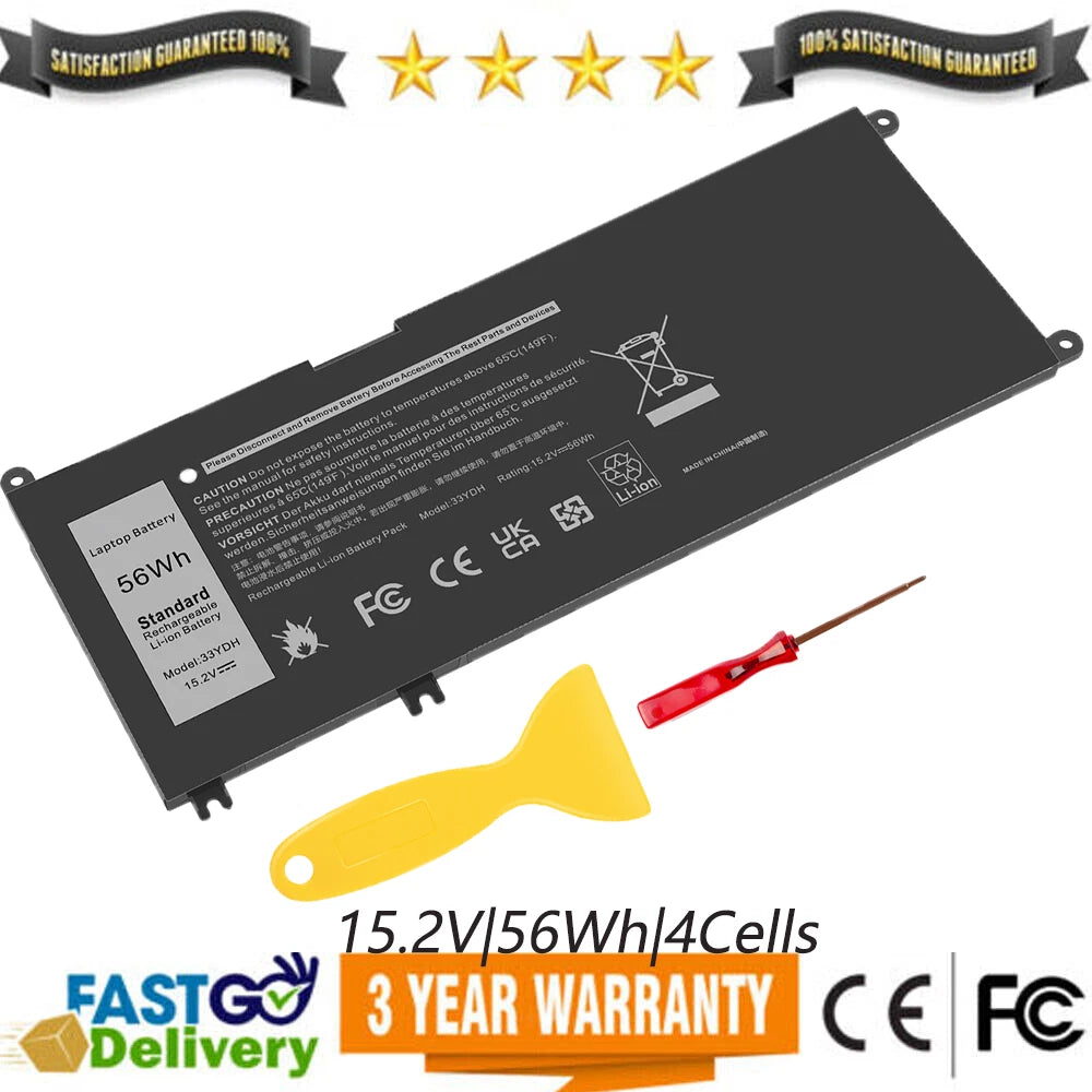 33YDH Battery For Dell Latitude 3400 3380 3480 3500 3580 3590 Inspiron 7586 2in1