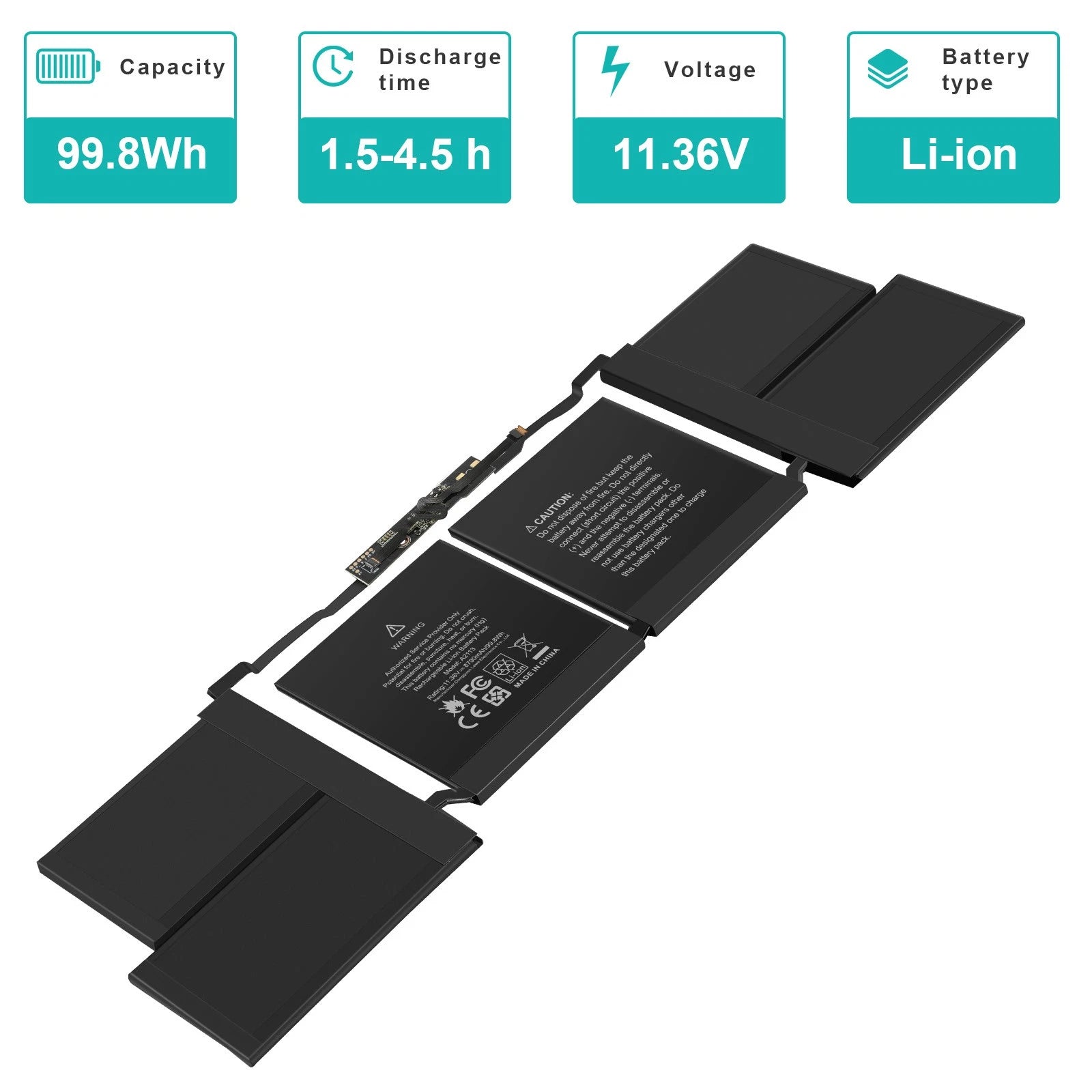 A2113 Battery For Apple Macbook Pro A2141 16''2019 2020 610-00533 8700mAh 99.8WH