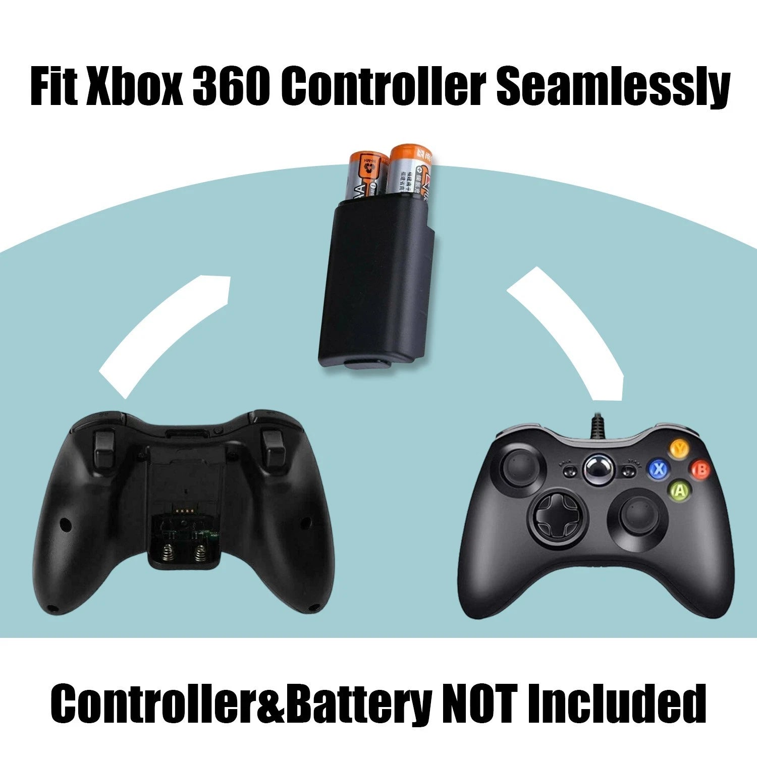 4 PCS AA Battery Back Cover Case Shell Pack For Xbox 360 Wireless Controller
