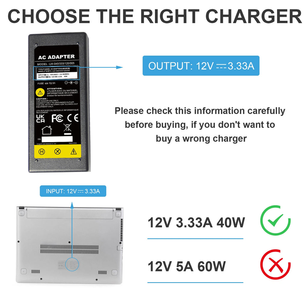 40W 12V3.33A Adapter Charger FOR Samsung Chromebook xe500c13 XE500C12 PA-1250-98