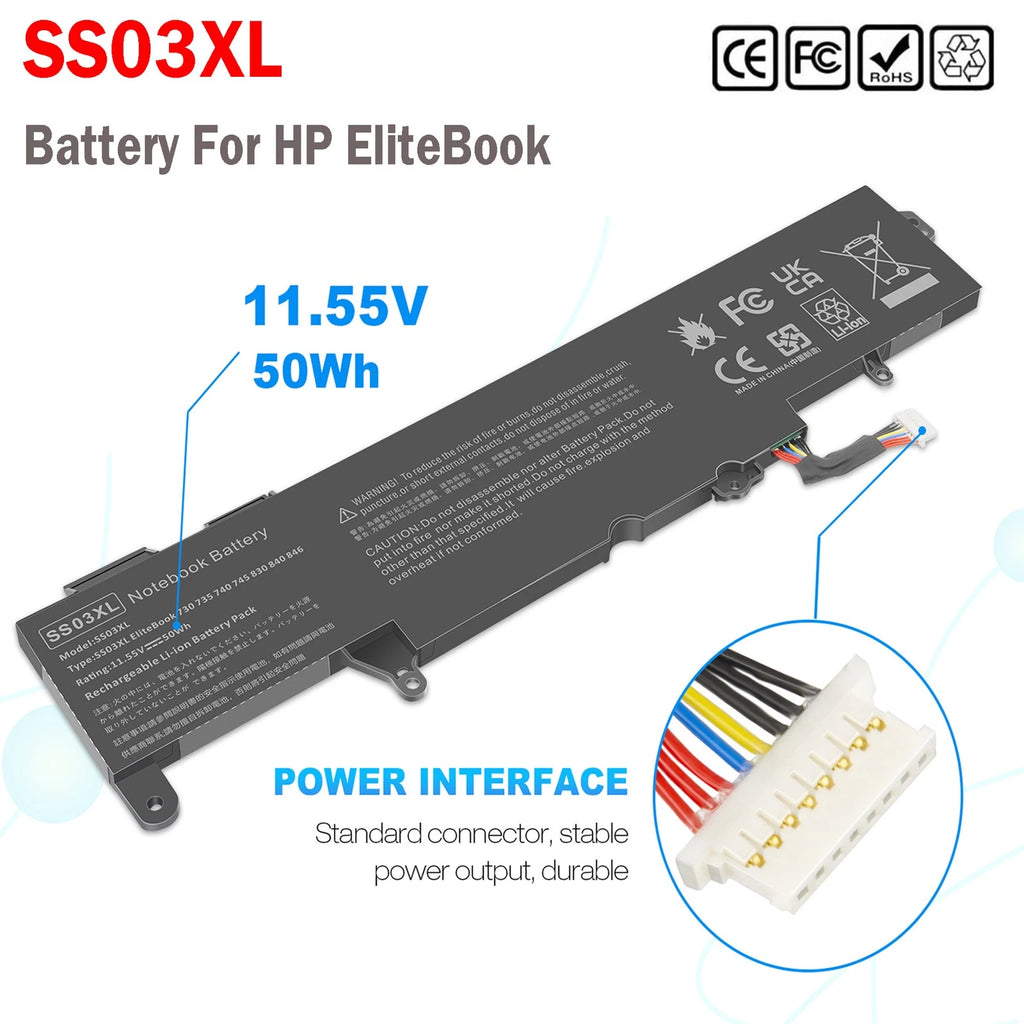 Battery SS03XL 933321-855 For HP EliteBook 840 G5 G6 730 740 G5 HSN-I12C 11.55 V