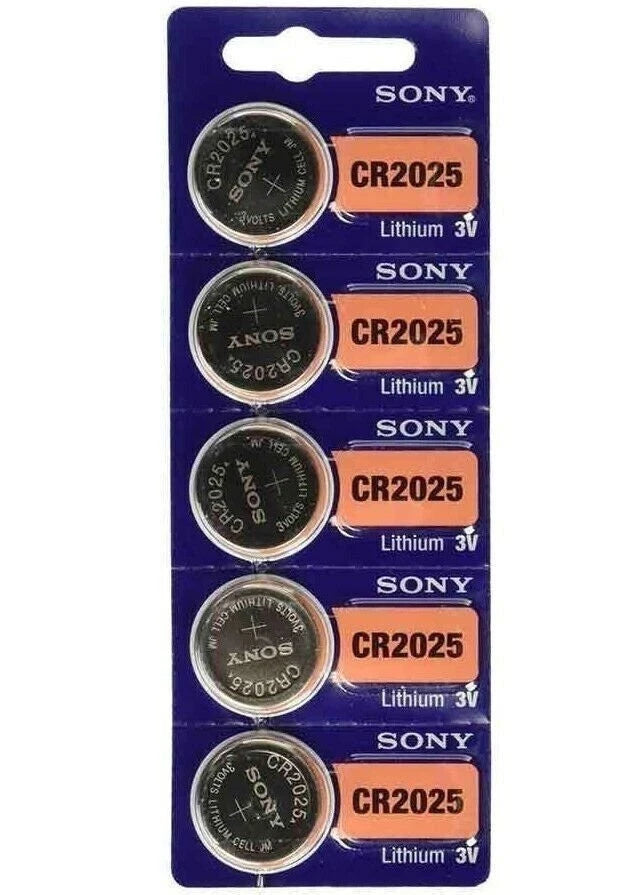 **FRESHLY NEW** 5x SONY CR2025 Lithium Battery 3V Exp 2028+ Pack 5 pcs Coin Cell