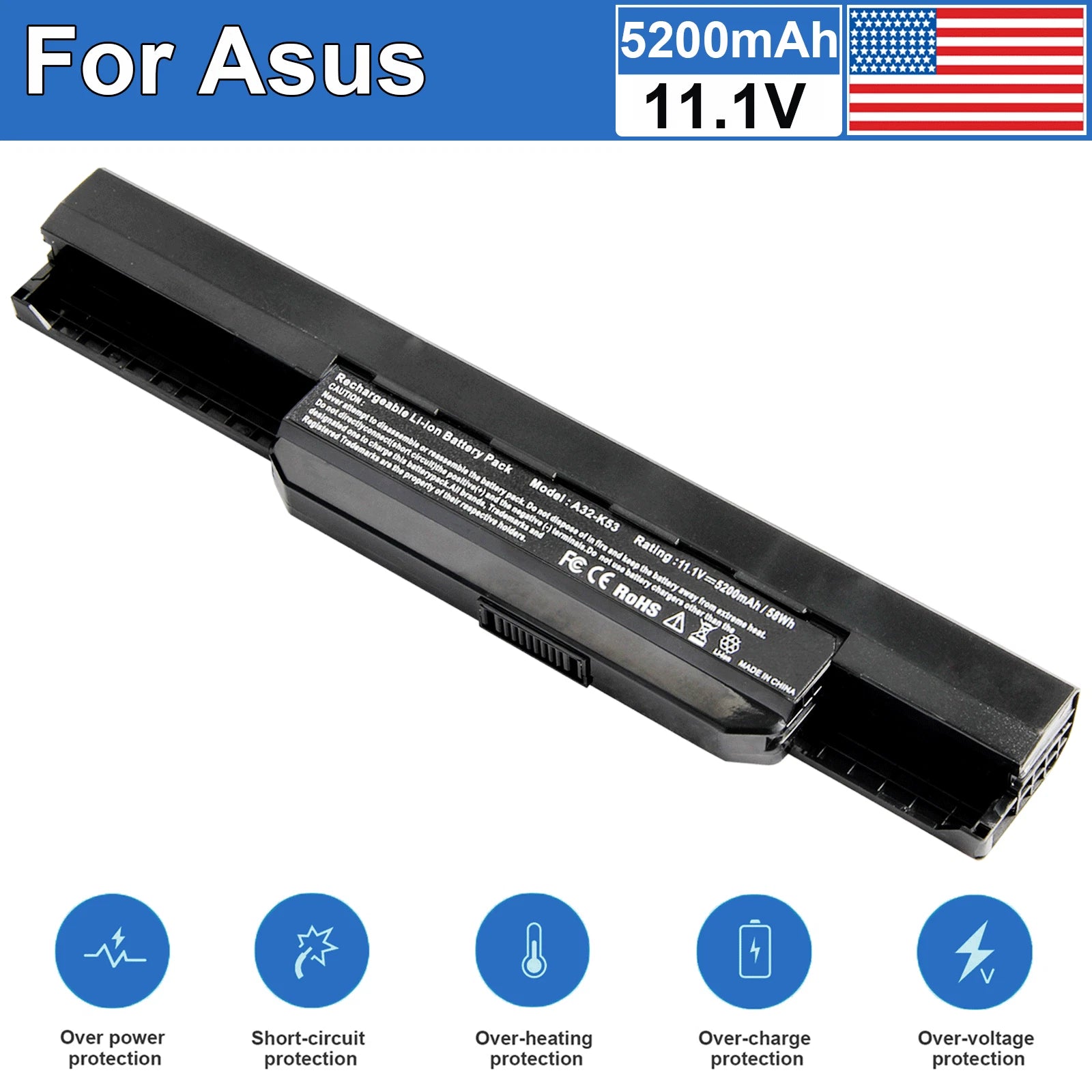 ??LOT A32-K53 Battery For ASUS K53 K53E X54C X53S X53 K53S X53E A41-K53 Replace