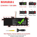 Battery C21N1818-1 For ASUS VivoBook 15 F512FA F512DA F512JA X512DA X512JA 37Wh