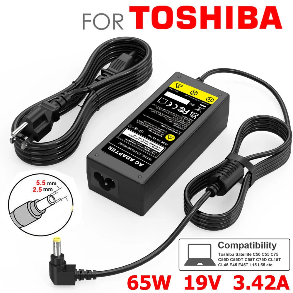 65W For Toshiba Satellite Series AC Adapter Charger PA3714U-1ACA PA5178U-1ACA US
