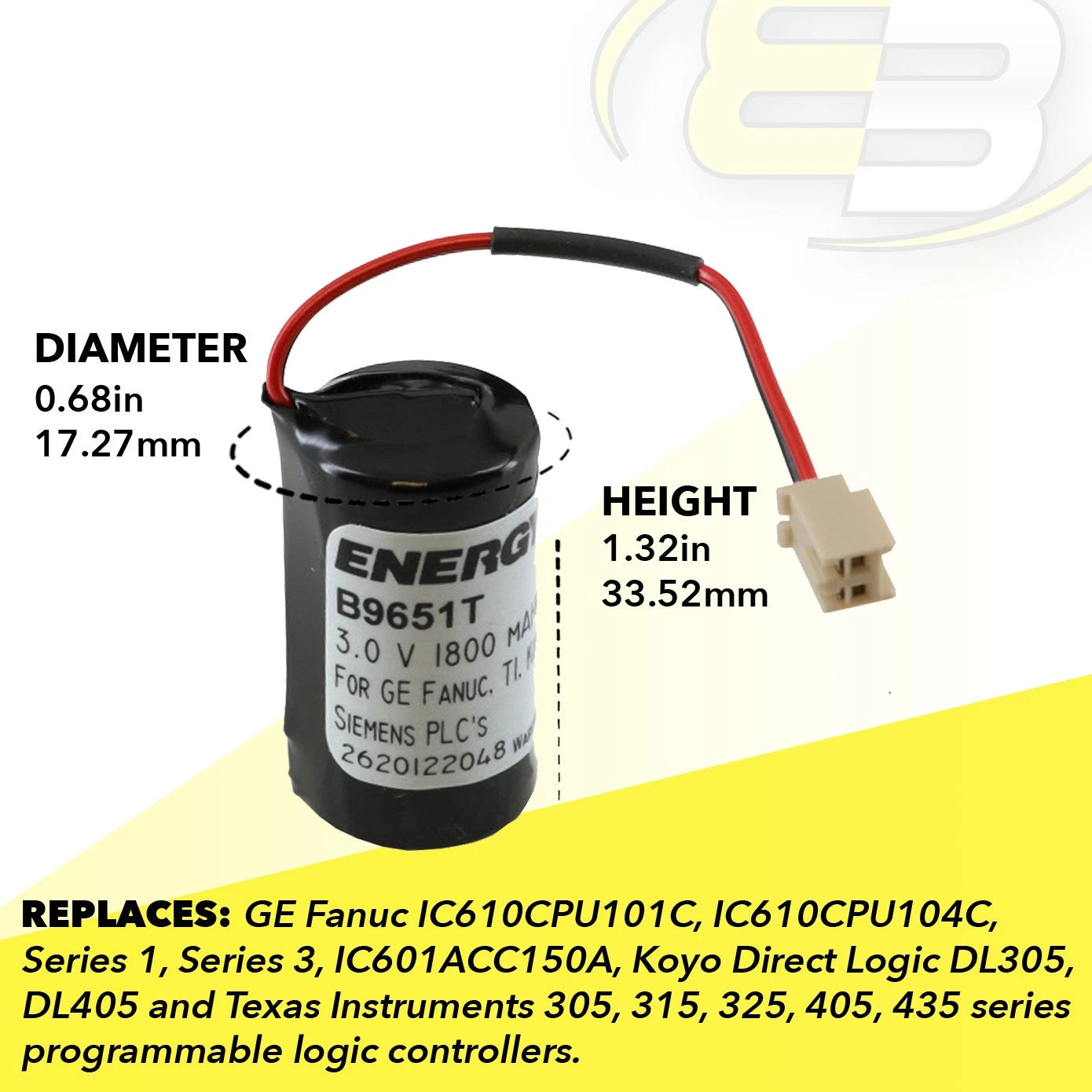 3 Computer Batteries For Ge Fanuc Koyo Texas Instruments Programmable Logic