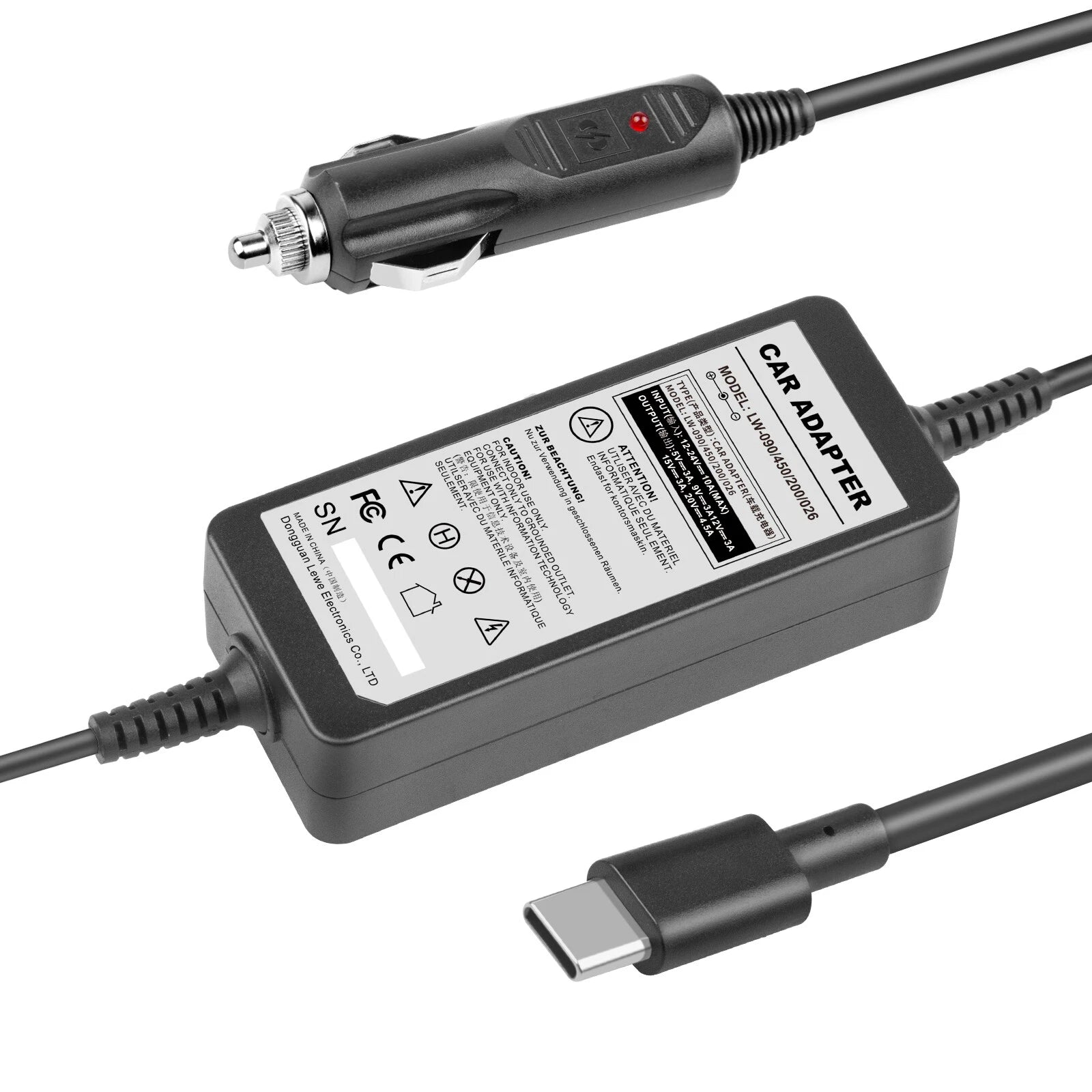 USB-C Laptop Car Charger for Lenovo Yoga Thinkpad MacBook Acer Samsung Asus Dell