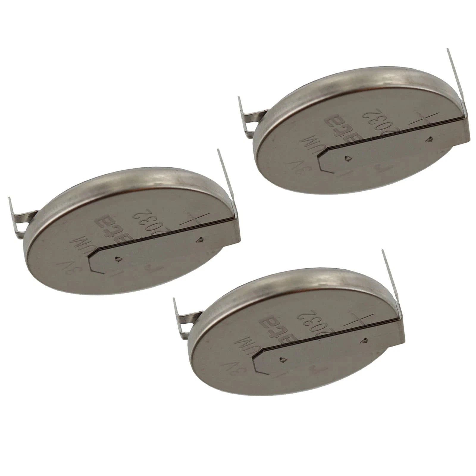 3x CR2032FH1-MFR 3V Lithium Coin Battery HORZ 2-PIN for PC PCB CMOS BIOS