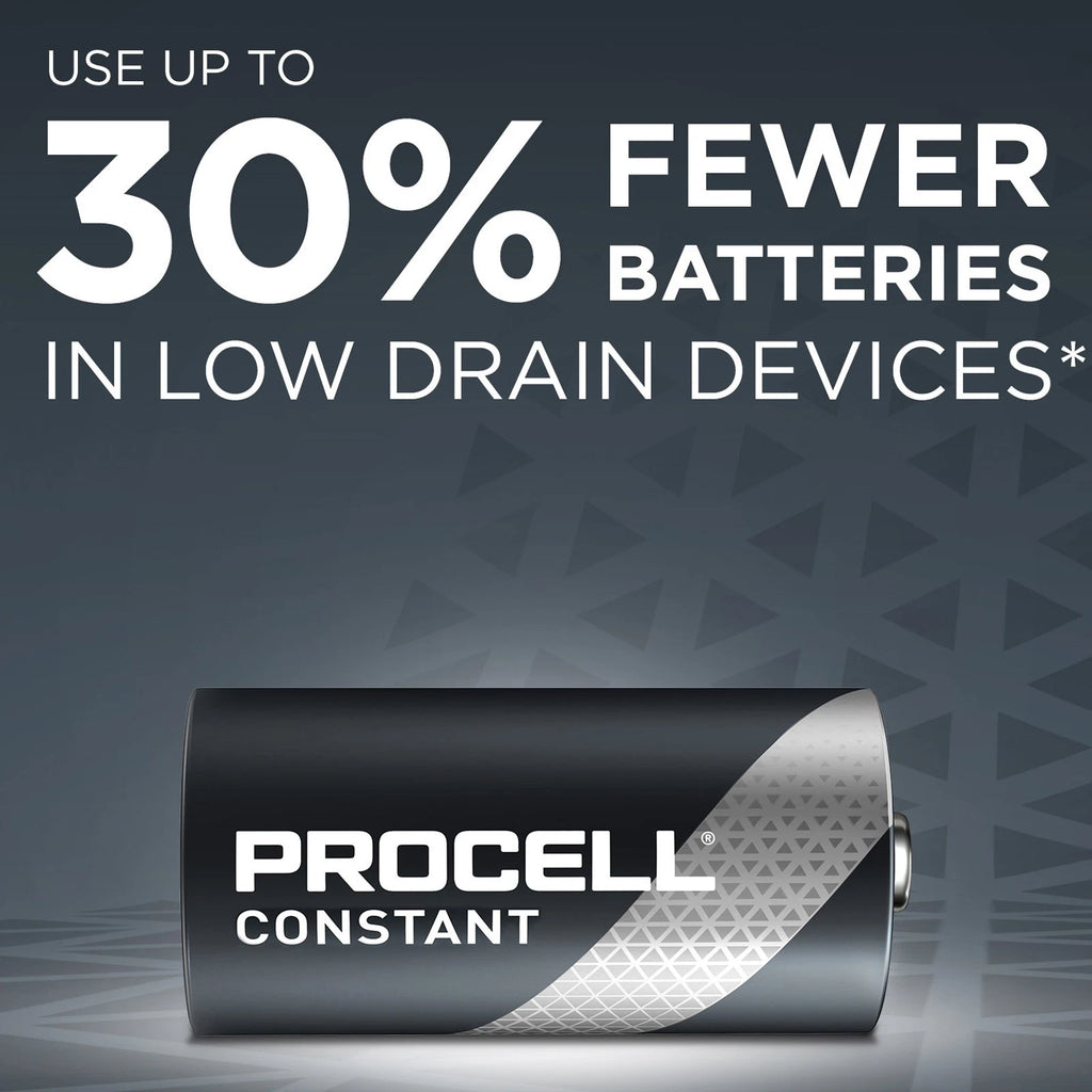 12pc Duracell PROCELL Constant Power PC1300 1.5V D Everyday Alkaline Batteries