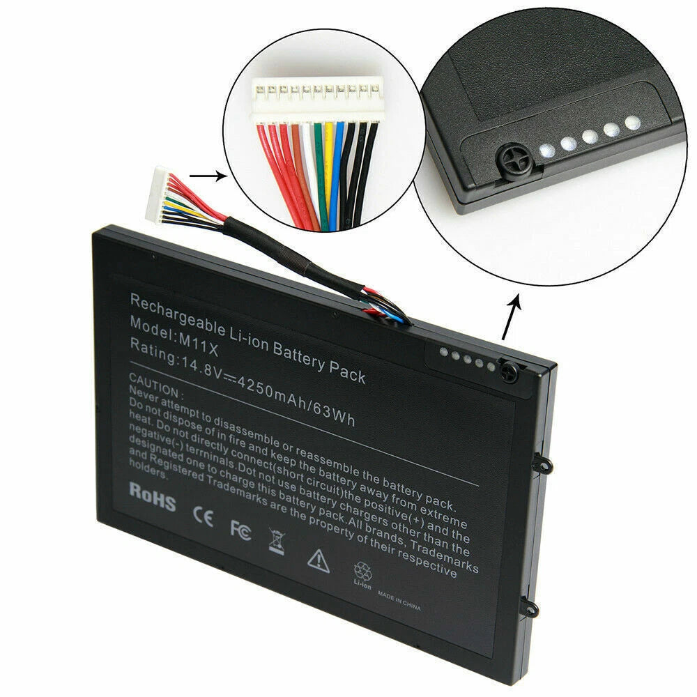 M11x Battery For Dell Alienware M11xR2 M11xR3 M14x M14xR2 Series PT6V8 0PT6V8