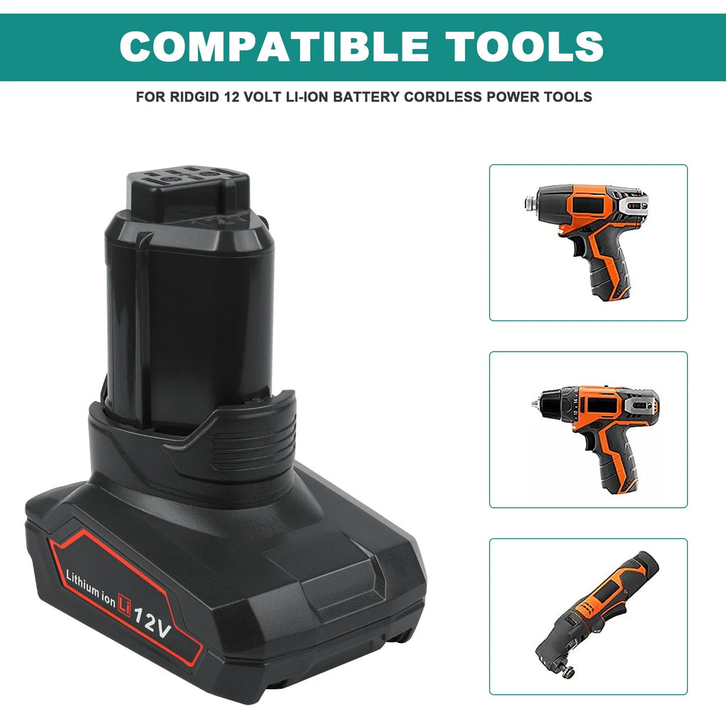 6000mAh For RIDGID 12V Lithium Battery R82059 AC82048 R82048 High Capacity Tool