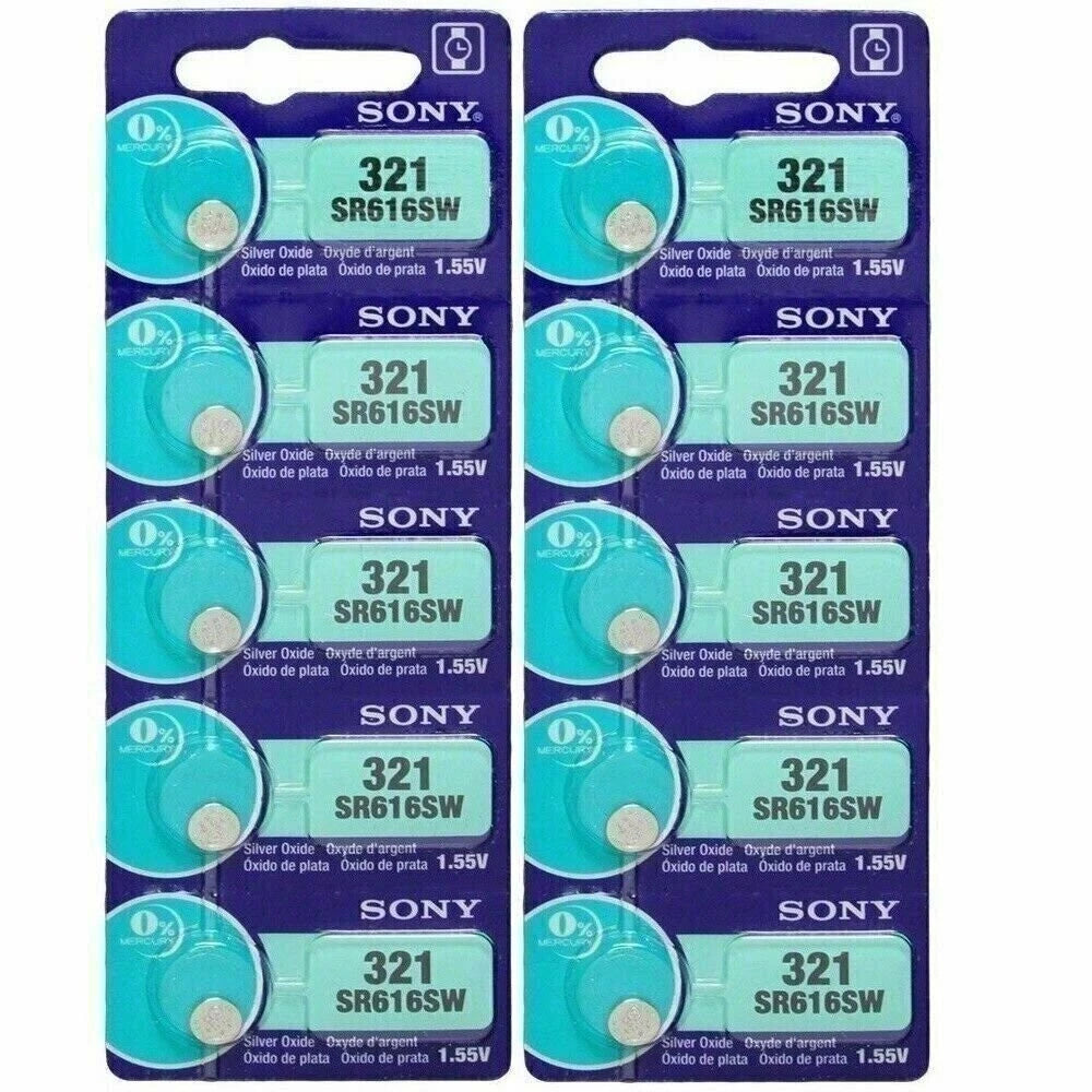 2 Sony 321 SR616SW SR616 D321 V321 SR65 GP321 LR65 Silver Oxide Battery