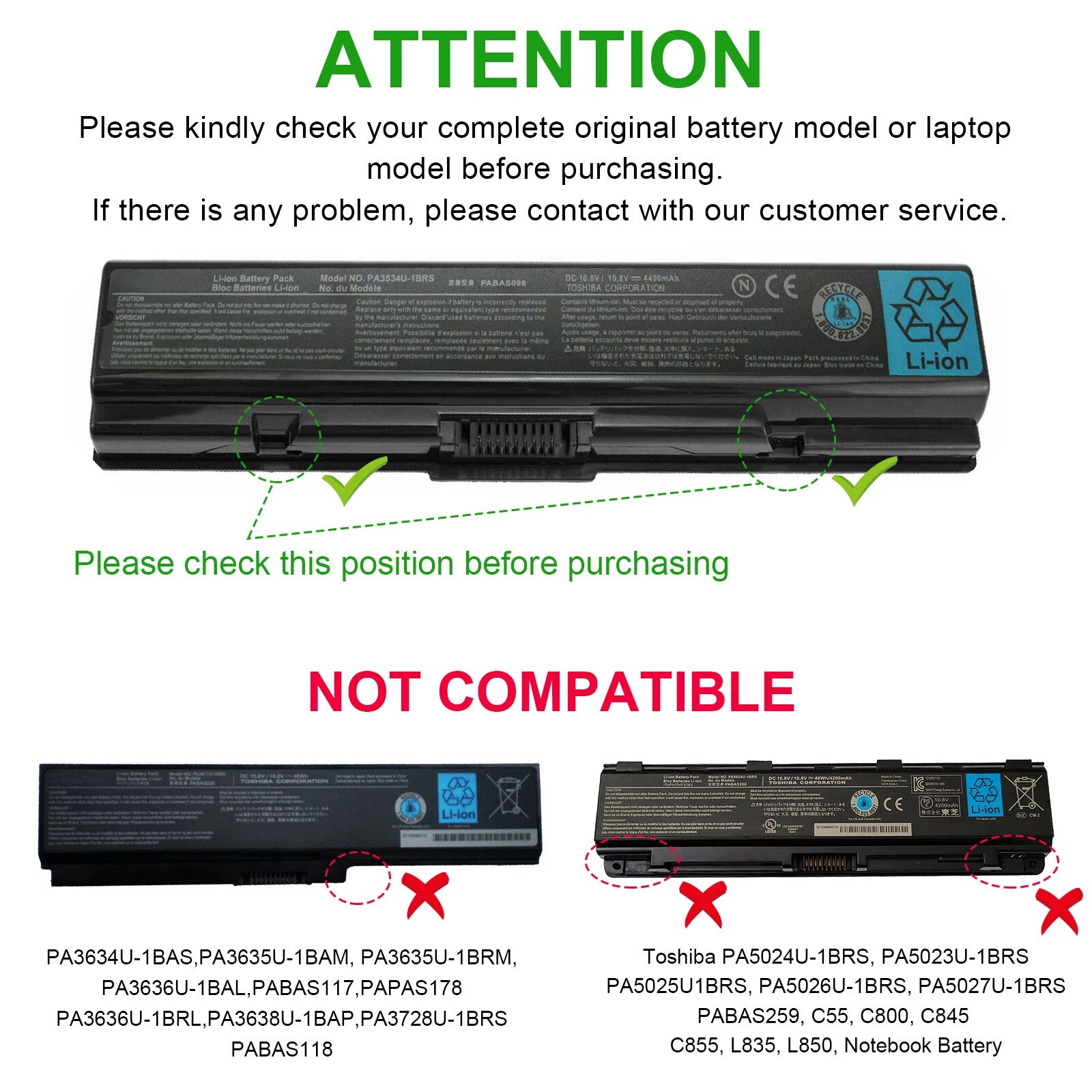 Battery/Charger for Toshiba Satellite PA3534U-1BRS A205 A305 A505 L305 L505D