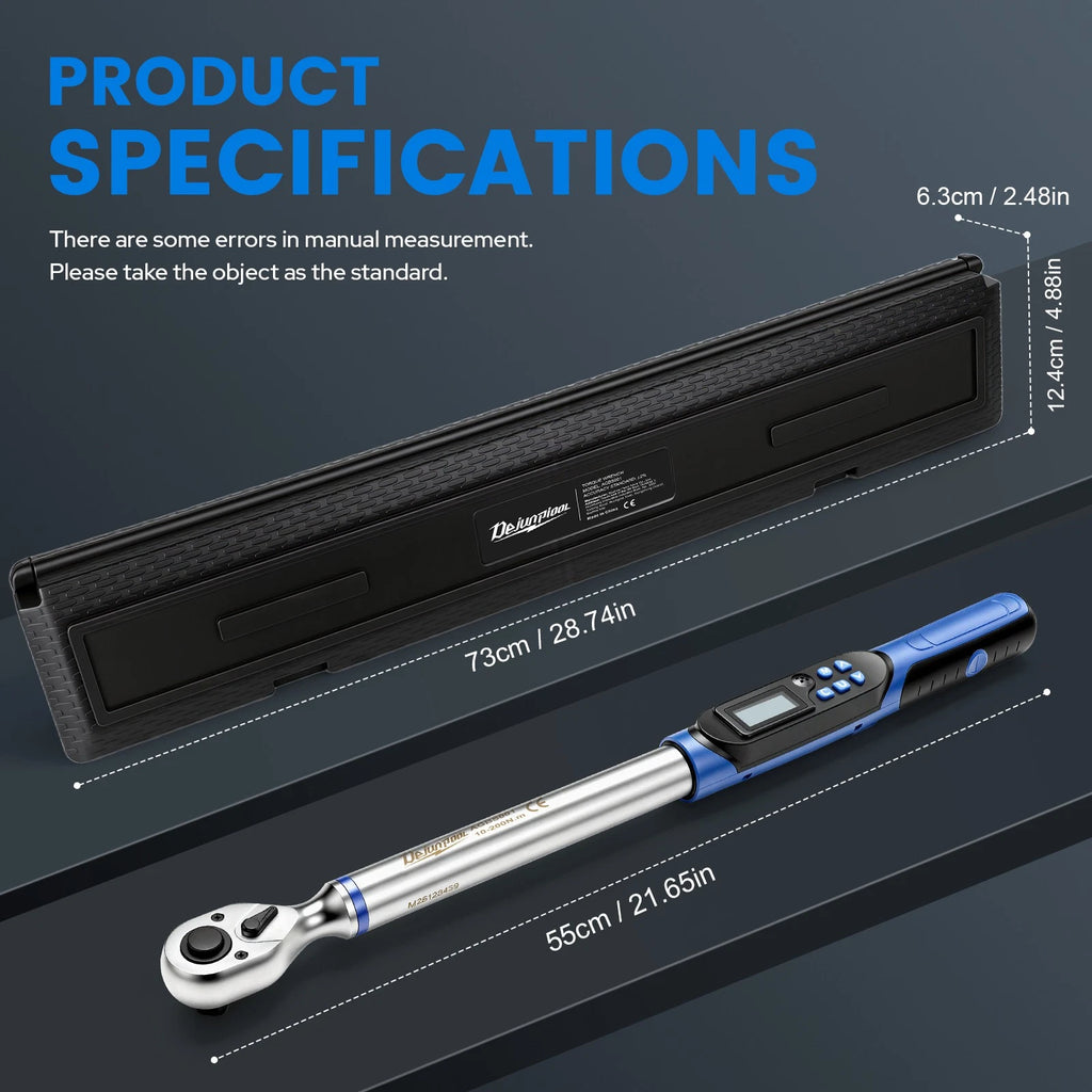 ?Digital Torque Wrench Adjustable Electronic Torque Wrench 1/2" Drive 10-200NM