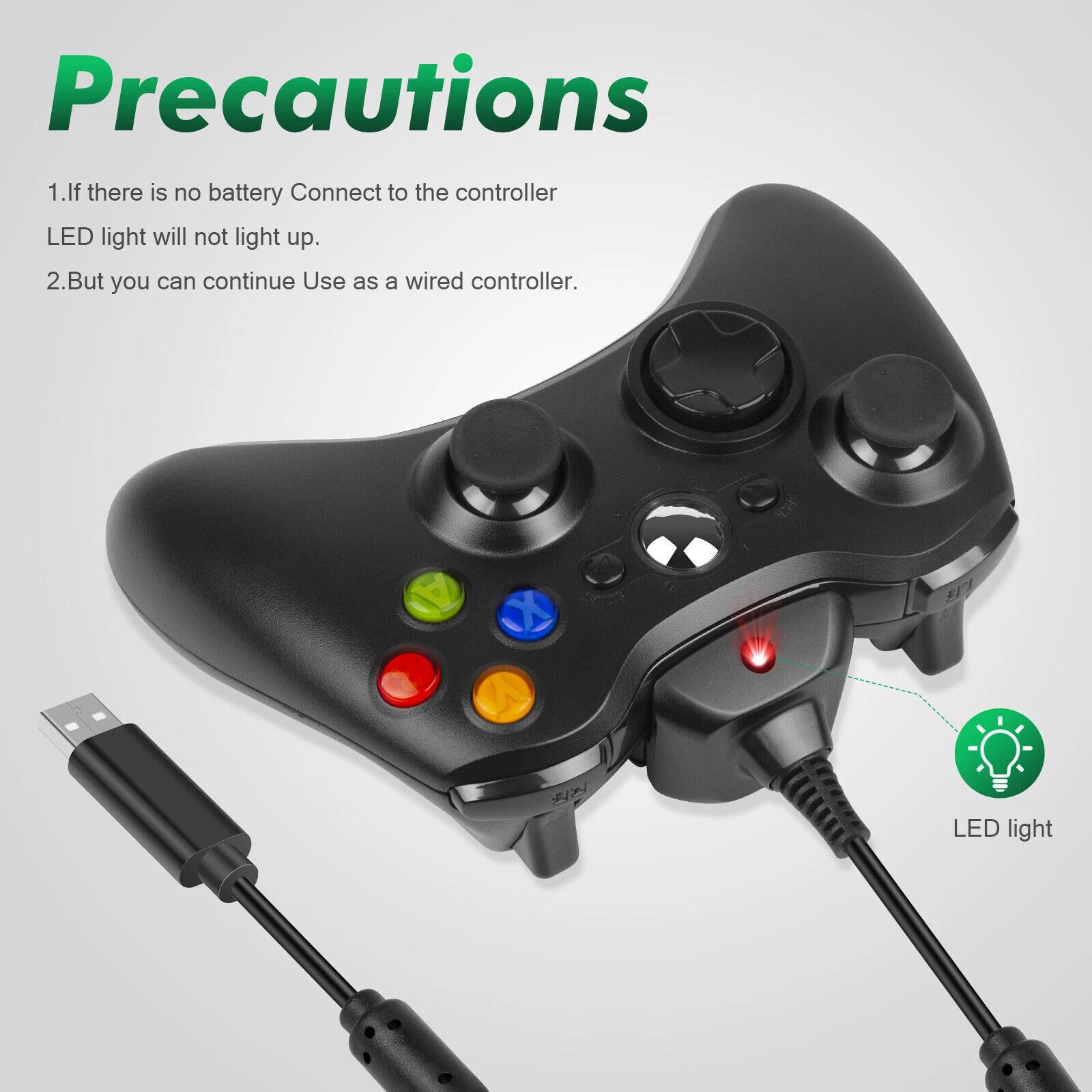 2 Pack Rechargeable 4800mAh Battery Pack For Xbox 360 Wireless Controller Black