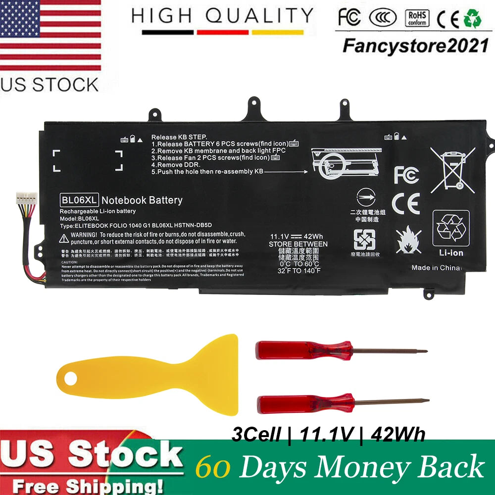 BL06 BL06XL BL06042XL Battery For HP EliteBook Folio 1040 G0 G1 G2 F450 F450C