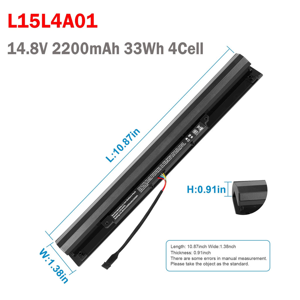 L15L4A01 Battery For Lenovo Ideapad 100-14IBD 100-15IBD L15L4E01 14.8V 2200mAH