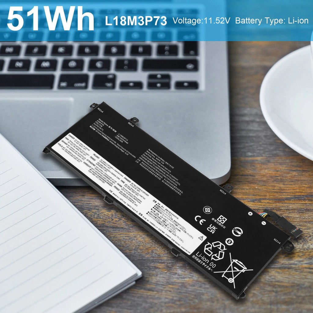 Battery L18L3P73 L18M3P73 L18M3P74 For Lenovo ThinkPad T490 T495 P43S P14S T14