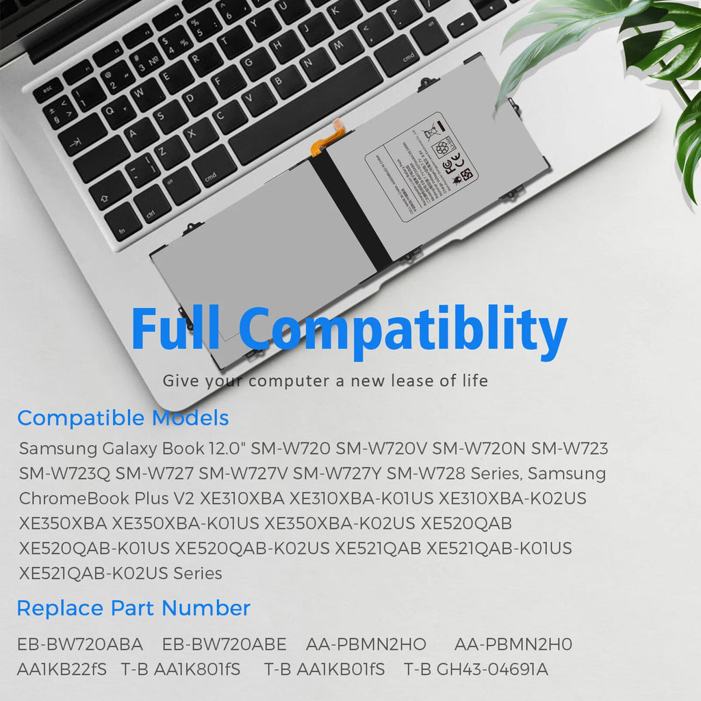 EB-BW720ABA Battery For Samsung Chromebook Plus V2 XE520QAB XE521QAB XE525QBB