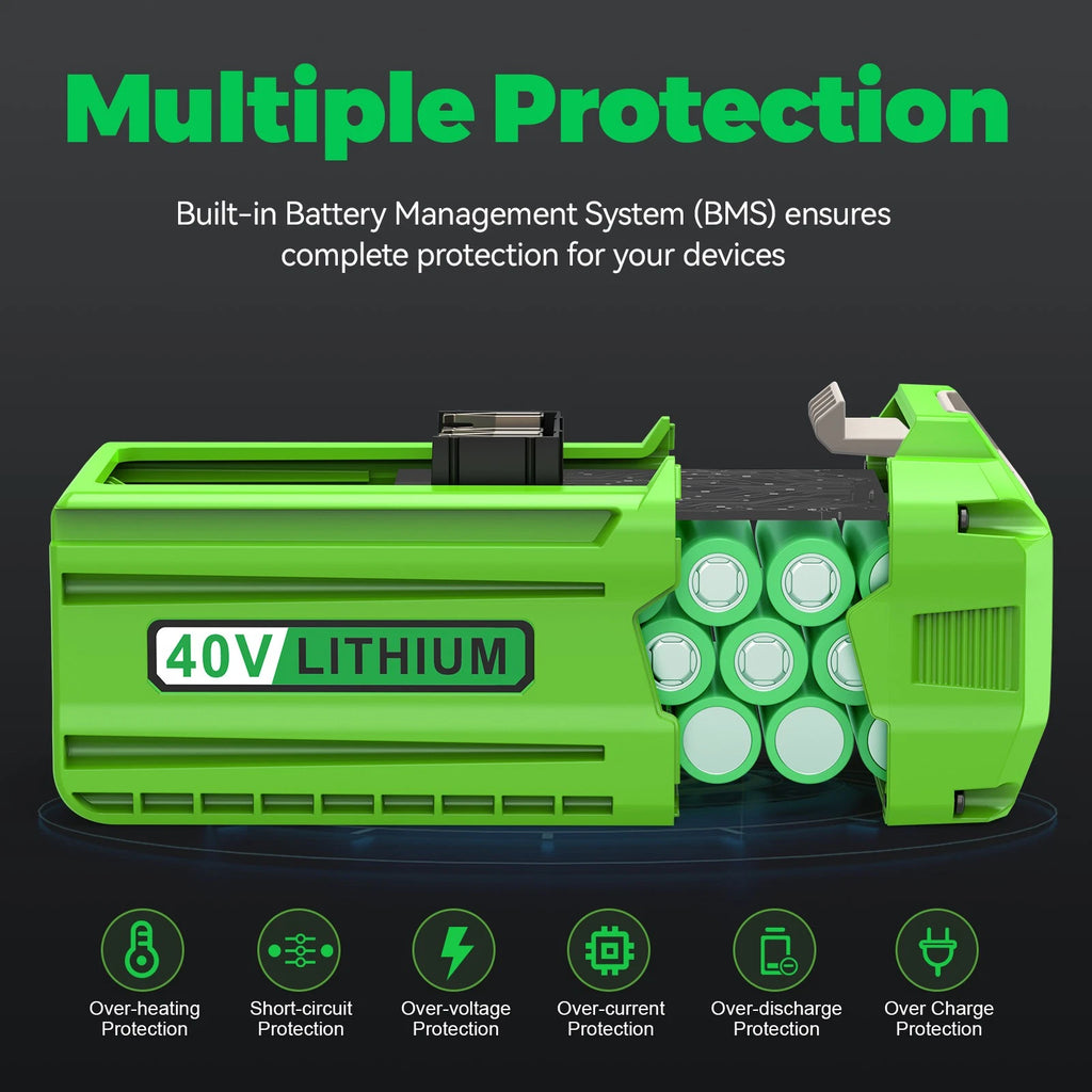 40V 7Ah For Greenworks 40 Volt G-MAX Lithium Battery 29472 29462 29252 20202
