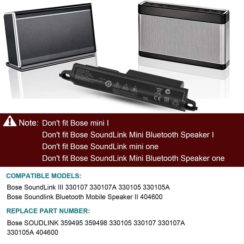 26Wh Laptop Battery for Bose SoundLink II III 359495 330107 414255 330105 35949