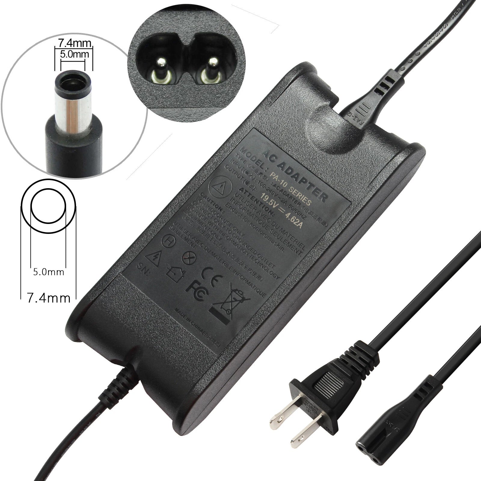 AC Adapter Charger for Dell Inspiron 5521 5537 5523 Laptop Power Supply Cord 90W