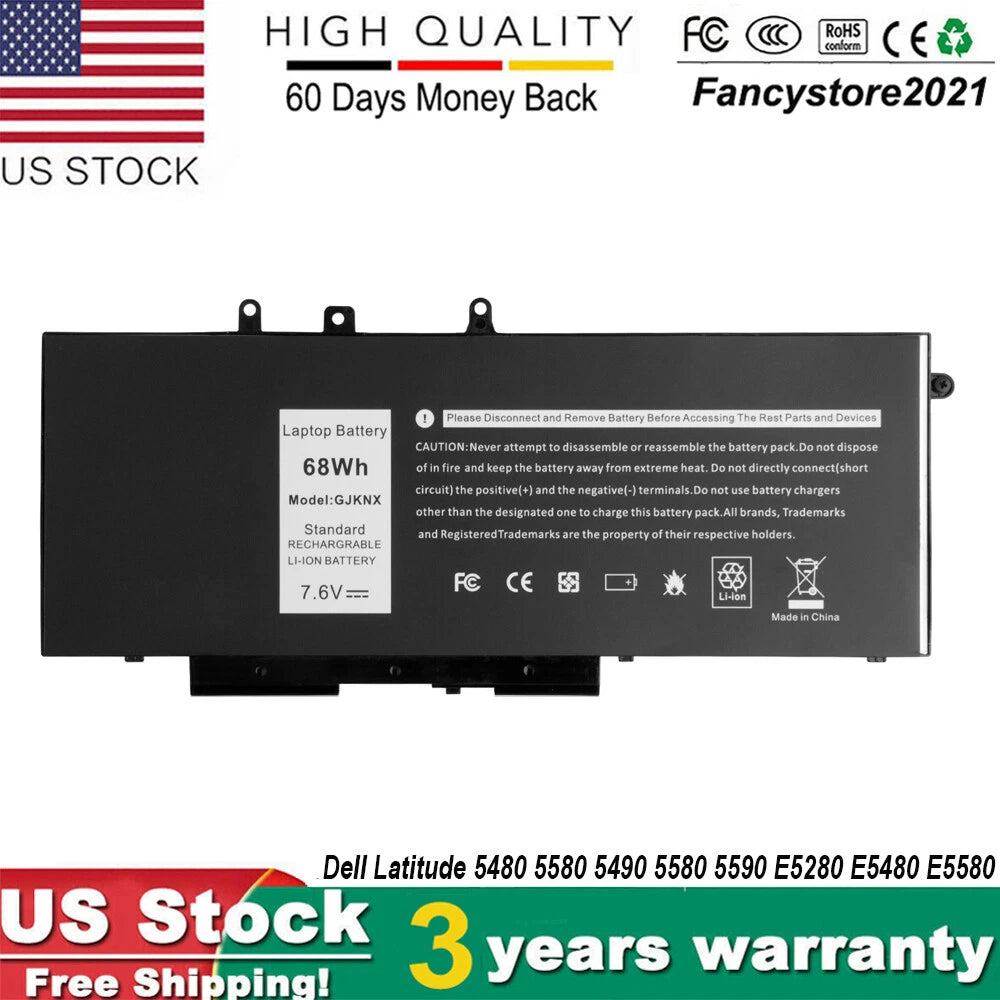 GJKNX GD1JP Laptop Battery for Dell Latitude 5480 5580 5490 5590 Serie 451-BBZG