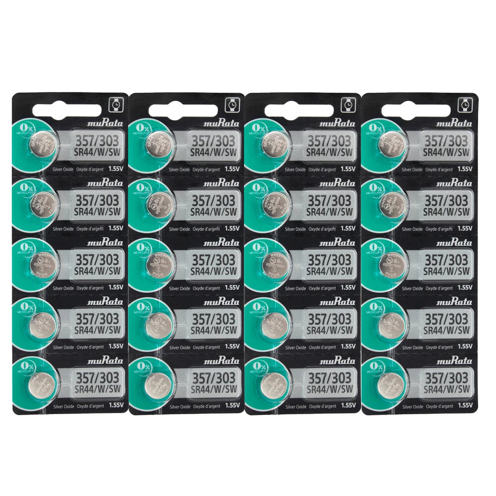 20 Original Murata Replaces Sony SR44SW 357 303 Button Batteries
