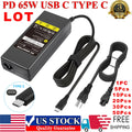 Lot 65W USB C TypeC Laptop AC Adapter Charger for Dell Acer HP Lenovo Chromebook