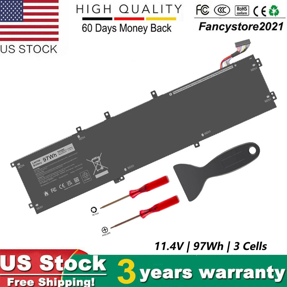 97Wh Laptop Battery for Dell XPS 15 9570 9560 9550 7590 Precsion 5530 5520 5510