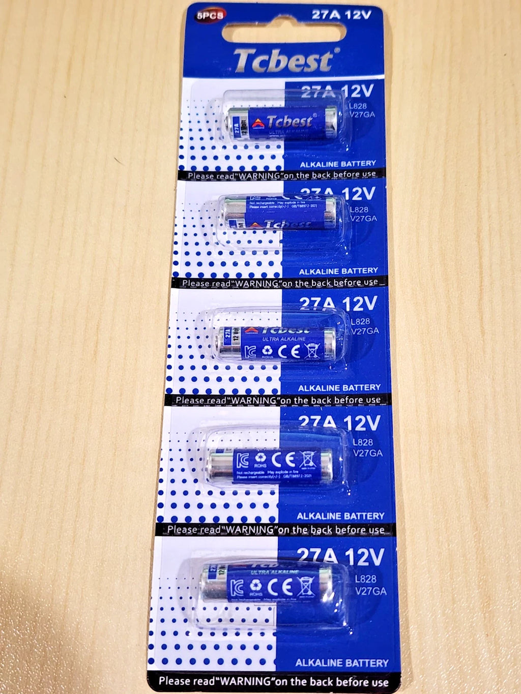 5 pc 12V Tcbest Ultra Alkaline Batteries A27, 27A, MN27, GP27A, 8LR732, L828