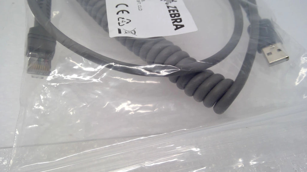 NEW ZEBRA CBA-U32-C09ZAR 2.8m 9' Coiled USB Cable for Barcode Scanners