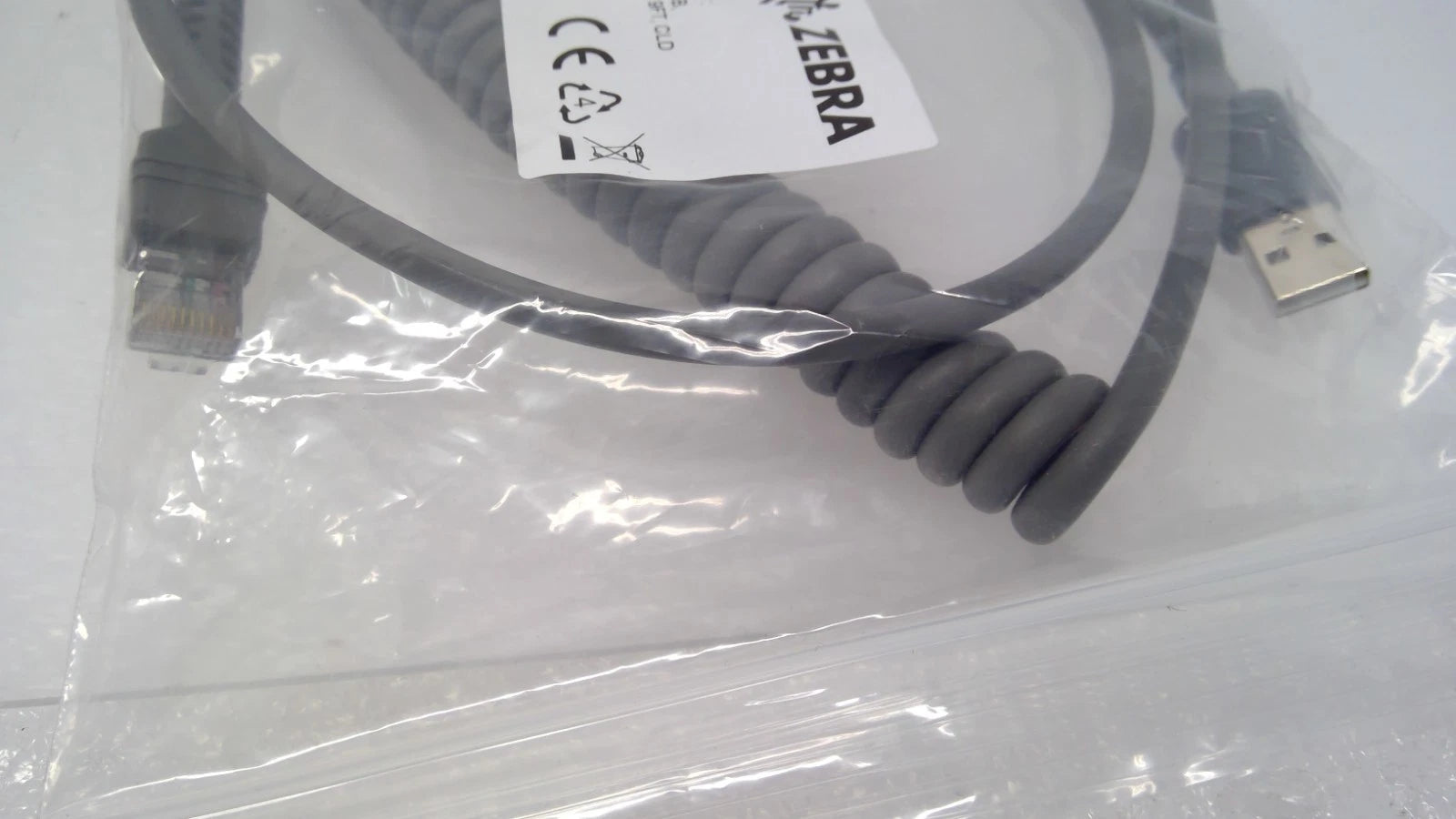 NEW ZEBRA CBA-U32-C09ZAR 2.8m 9' Coiled USB Cable for Barcode Scanners