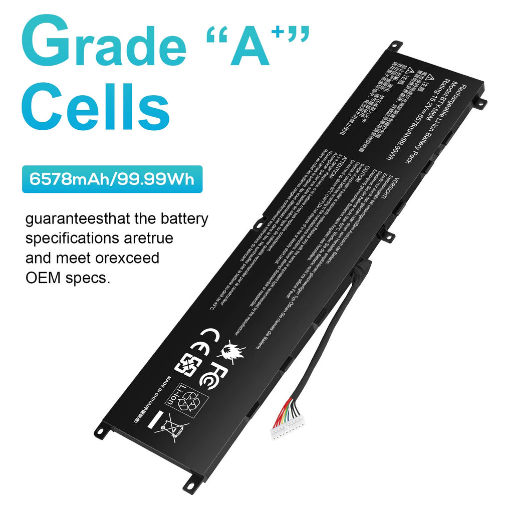 BTY-M6M Battery for MSI GS66 Stealth 10SF 10SFS 10SGS GE66 Raider 10SD 10SE GE76