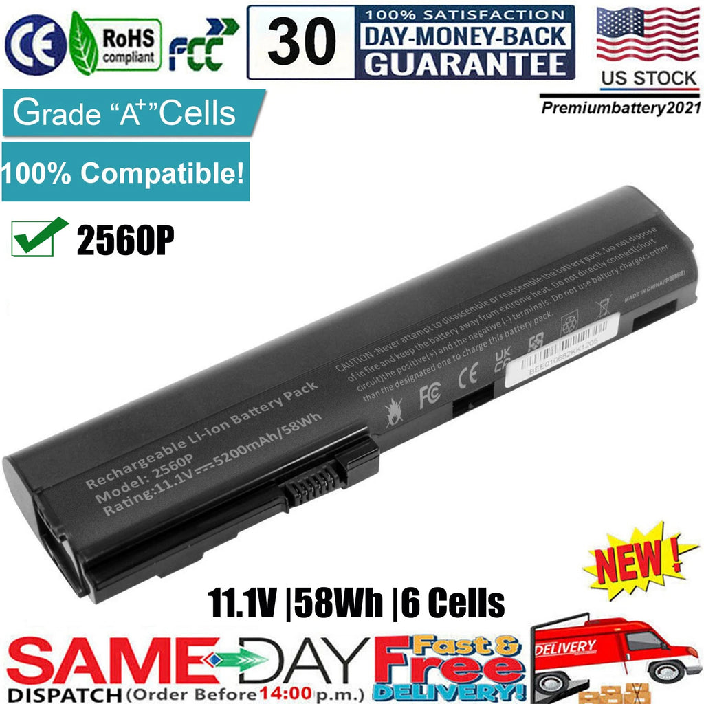 Battery for HP Elitebook 2560P 2570P SX06 SX03 SX06XL SX09 632421-001 632419-001