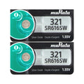 2 Murata 321 (SR616SW) Silver Oxide Watch Battery Fast USA Shipping 1.55V