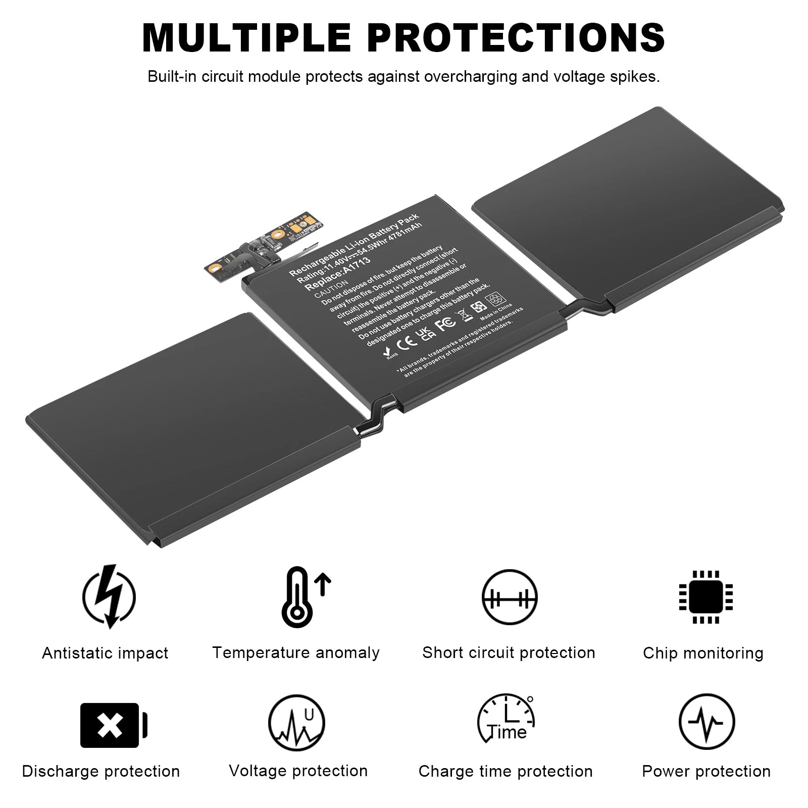 LOT A1713 Battery for Apple MacBook Pro 13" A1708 Late 2016 Mid 2017 MLL42CH/A
