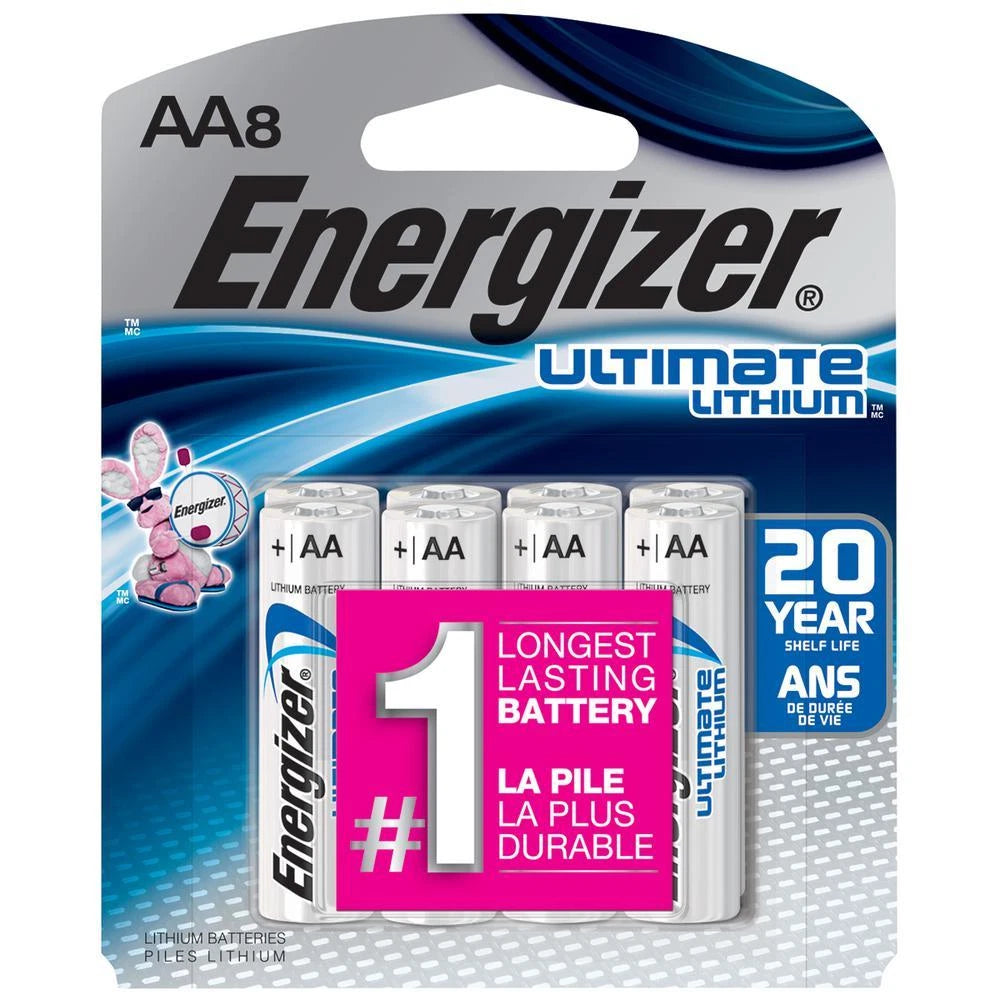 Energizer AA 8 Pack Ultimate Lithium Batteries, L91BP-8 FRESH