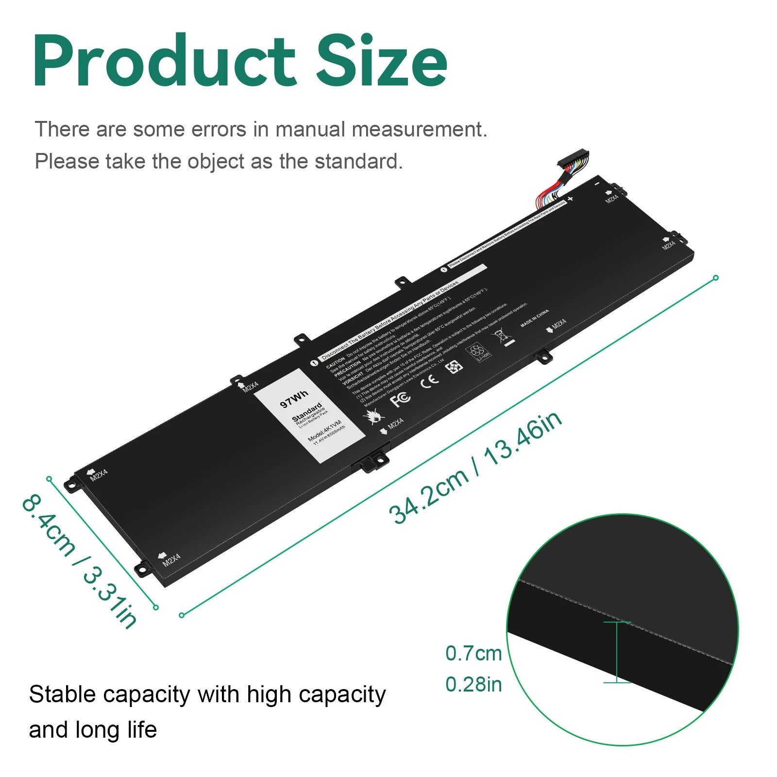 97Wh 4K1VM Battery For Dell Inspiron 15 7501 7590 7591 Precision 5520 5530 5540