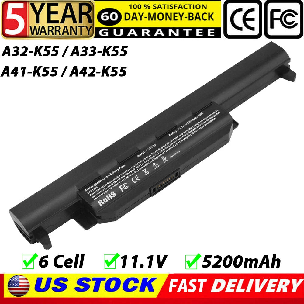 Battery/Charger for ASUS A32-K55 A32-K55X A33-K55 A41-K55 Q500A X55 X55a X55c
