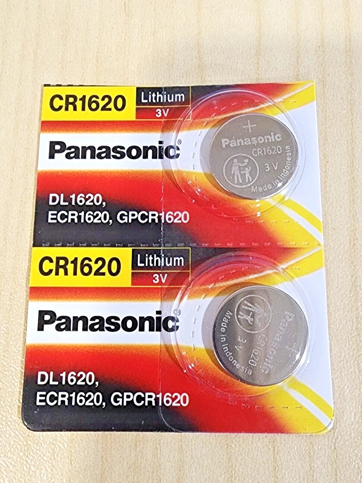 2 x CR1620 3V Lithium Battery Coin Cell ECR1620 DL1620 EXP. 12/2034